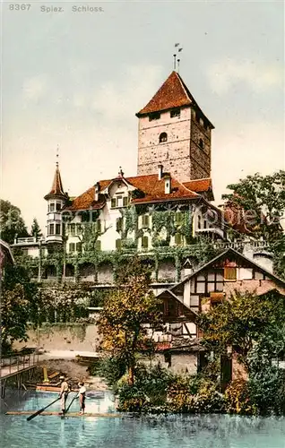 AK / Ansichtskarte Spiez_Thunersee_BE Schloss Aussenansicht Spiez_Thunersee_BE