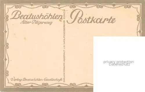 AK / Ansichtskarte Beatushoehlen_BE Alter Pilgerweg Kuenstlerkarte E. E. Schlatter 