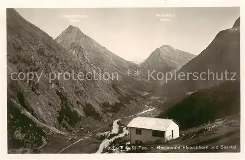 AK / Ansichtskarte Saas Fee_VS Restaurant Fletschhorn u. Saastal 