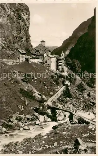 AK / Ansichtskarte Gondo_VS Gesamtansicht m. Bergbach 