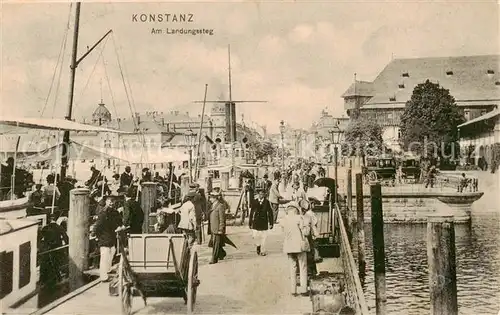 AK / Ansichtskarte  Konstanz_Bodensee Am Landungssteg Konstanz_Bodensee