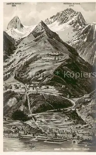 AK / Ansichtskarte Territet_Montreux_VD Glion Caux Dent de Jaman Rochers de Naye 