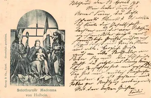 AK / Ansichtskarte Solothurn Solothurner Madonna von Holbein Solothurn