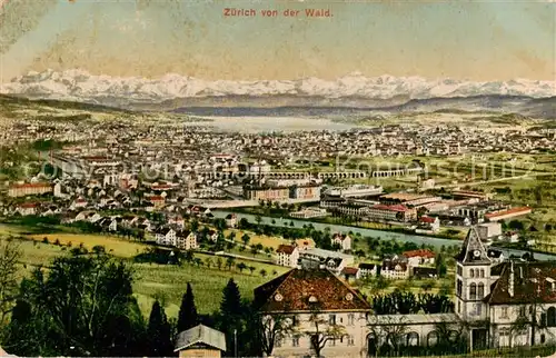 AK / Ansichtskarte Zuerich_ZH Blick von der Waid Zuerich_ZH