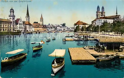 AK / Ansichtskarte Zuerich_ZH Limmatpartie von der Quaibruecke Zuerich_ZH
