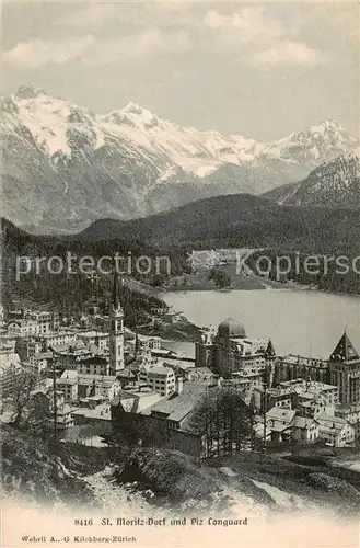 AK / Ansichtskarte St_Moritz_Dorf_GR mit Piz Languard St_Moritz_Dorf_GR