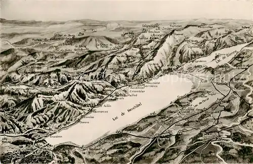 AK / Ansichtskarte Neuchatel_NE Lac de Neuchatel Panoramakarte Neuchatel NE