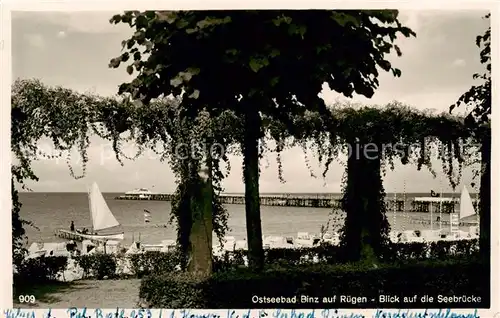 AK / Ansichtskarte  Binz_Ruegen Ostseebad Blick auf die Seebruecke Binz_Ruegen