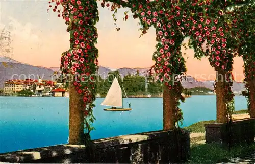 AK / Ansichtskarte  Isola-Bella_Lago_Maggiore_IT Uferpromenade Blick auf die Insel 