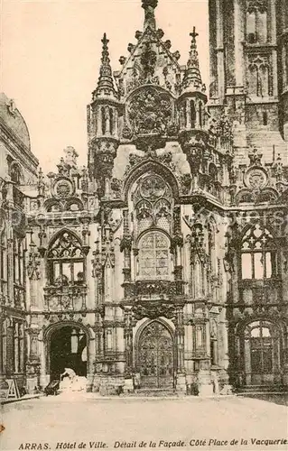 AK / Ansichtskarte Arras__62 Hotel de Ville detail de la facade Place de la Vacquerie 