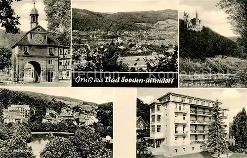 AK / Ansichtskarte  Bad_Sooden-Allendorf Altes Tor Schloss Rothestein Schwanenteich Kurheim Bad_Sooden-Allendorf