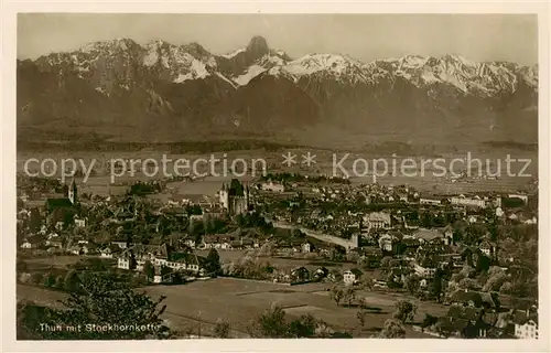 AK / Ansichtskarte Thun_BE Panorama Blick gegen Stockhornkette Berner Alpen Thun_BE