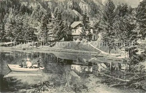 AK / Ansichtskarte Kandergrund Blausee mit Pensionsgebaeude Kandergrund