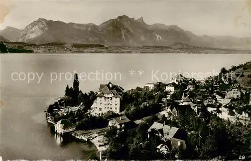 AK / Ansichtskarte Gunten_Thunersee_BE Panorama Blick gegen Stockhorn Berner Alpen 
