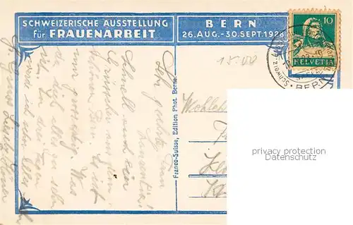 AK / Ansichtskarte Bern_BE Chalet Berner Oberland Schweizerische Ausstellung fuer Frauenarbeit Bern_BE