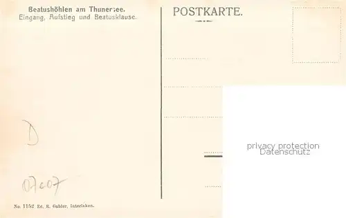 AK / Ansichtskarte Thun_BE Beatushoehlen am Thunersee Eingang Aufstieg und Beatusklause Thun_BE