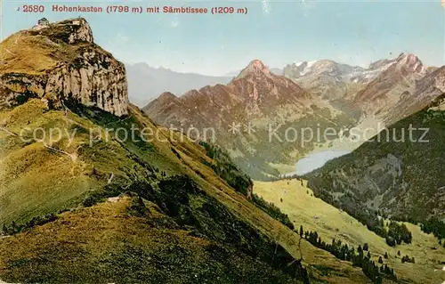 AK / Ansichtskarte Appenzell_IR Hohenkasten mit Saembtissee Appenzeller Alpen Appenzell IR