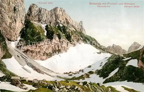 AK / Ansichtskarte Boetzelalp_IR mit Freiheit und Altmann Appenzeller Alpen 