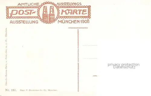 AK / Ansichtskarte  Muenchen Ausstellung Muenchen 1908 Eingang zum Vergnuengungspark Kuenstlerkarte Muenchen