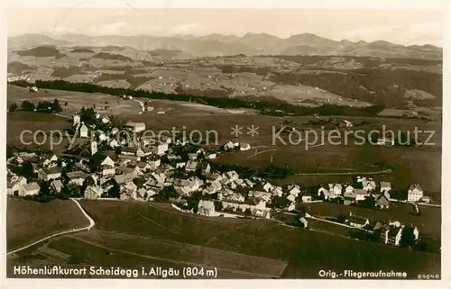 AK / Ansichtskarte 73794958 Scheidegg_Allgaeu Fliegeraufnahme Panorama Scheidegg Allgaeu