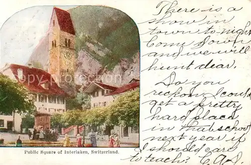 AK / Ansichtskarte Interlaken_BE oeffentlicher Platz Interlaken_BE