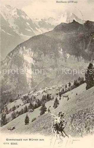 AK / Ansichtskarte Gimmelwald_Interlaken_BE Gimmelwald v. Muerren aus 