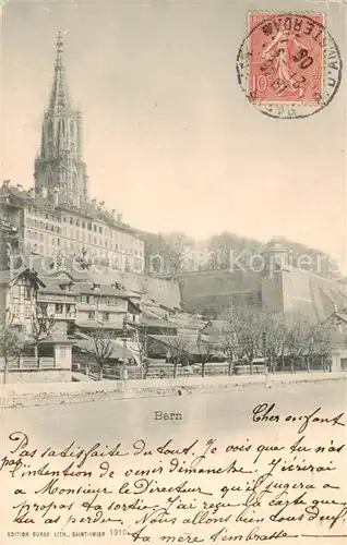 AK / Ansichtskarte Bern_BE Teilansicht m. Kirche Bern_BE