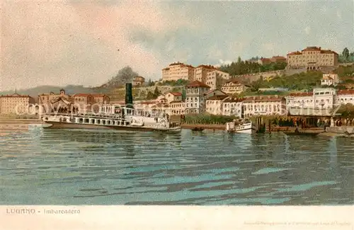 AK / Ansichtskarte Lugano_Lago_di_Lugano_TI Imbarcadero 