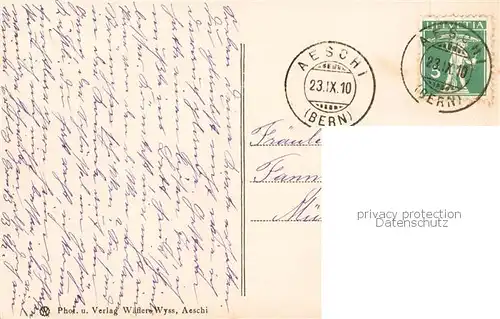 AK / Ansichtskarte Aeschi_BE Blick nach Thun Aeschi_BE