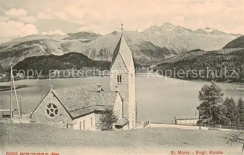 AK / Ansichtskarte St_Moritz_Bad_GR Englische Kirche Aussenansicht St_Moritz_Bad_GR