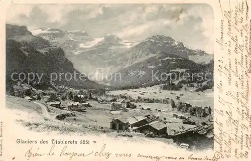 AK / Ansichtskarte Diablerets_Diablerets_Les Teilansicht m. Glacier Gletscher Diablerets_Diablerets_Les
