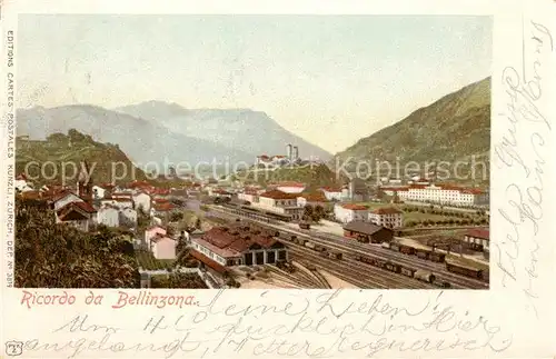 AK / Ansichtskarte Bellinzona Teilansicht m. Bahnhof Bellinzona