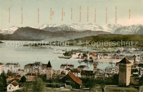 AK / Ansichtskarte Luzern__LU Panorama m. See u. Alpen 