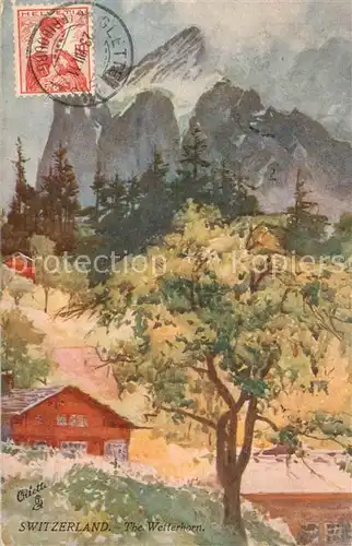 AK / Ansichtskarte Wetterhorn_3236m_Lauterbrunnen_BE Kuenstlerkarte Wetterhorn 