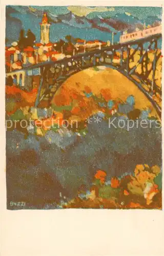 AK / Ansichtskarte Intragna_TI Ponte Centovallina   Kuenstlerkarte 