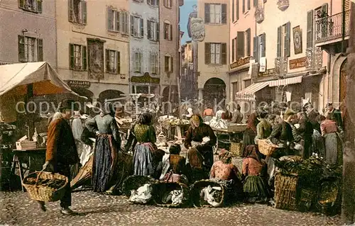 AK / Ansichtskarte Lugano_Lago_di_Lugano_TI Markt 