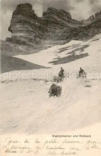 AK / Ansichtskarte Eigergletscher_BE Partie a. d. Eigergletscher u. Rotstock 