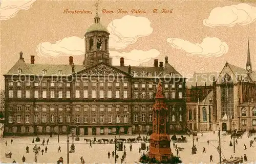 AK / Ansichtskarte  Amsterdam__NL Dam Kon Paleis N Kerk 