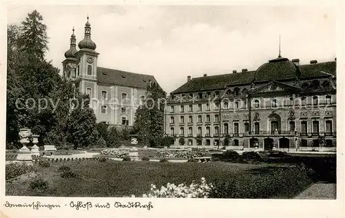 AK / Ansichtskarte  Donaueschingen Schloss und Stadtkirche Donaueschingen