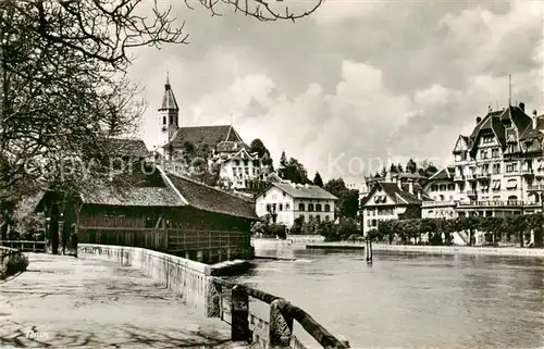 AK / Ansichtskarte Thun_BE Teilansicht mit Kirche Thun_BE