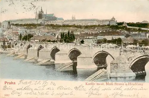 AK / Ansichtskarte  Praha_Prahy_Prague Karluv most Mala Strana a Hradcany Praha_Prahy_Prague