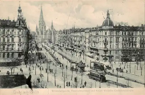 AK / Ansichtskarte  Berlin Wittenbergplatz Tauenzienstrasse mit Kaiser Wilhelm Gedaechtniskirche Berlin