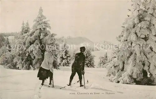 AK / Ansichtskarte Chamonix_74_Haute Savoie en hiver Skieurs 