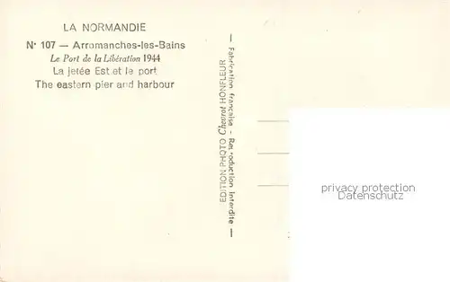 AK / Ansichtskarte Arromanches les Bains_14_Calvados Le Port de la Liberation 1944 