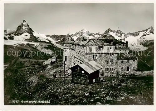 AK / Ansichtskarte Gornergrat_Zermatt_VS mit Gornergrathotel und Matterhorn 