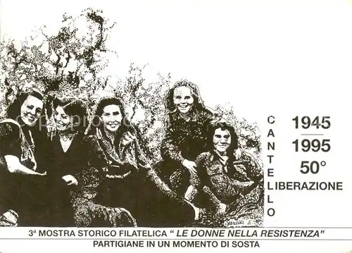 AK / Ansichtskarte 73795358 Cantello_Varese_Lombardia_IT Mostra Storico Filatelica Le Donne nella Resistenza 