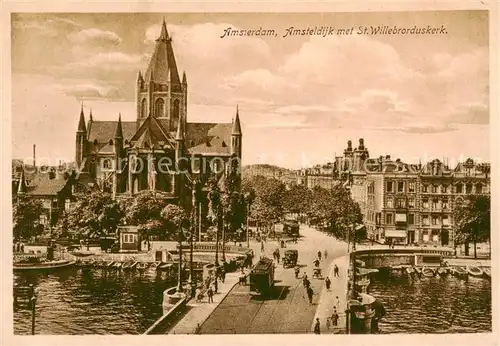 AK / Ansichtskarte  Amsterdam__NL Amsteldijk met St Willebroduskerk 