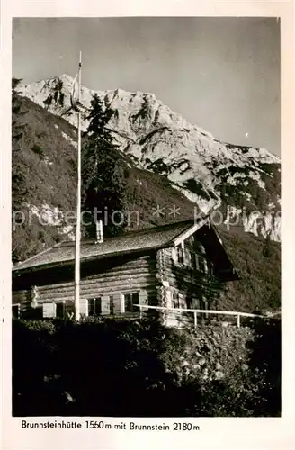 AK / Ansichtskarte  Brunnsteinhuette_Karwendel_Tirol_AT mit Brunnstein 