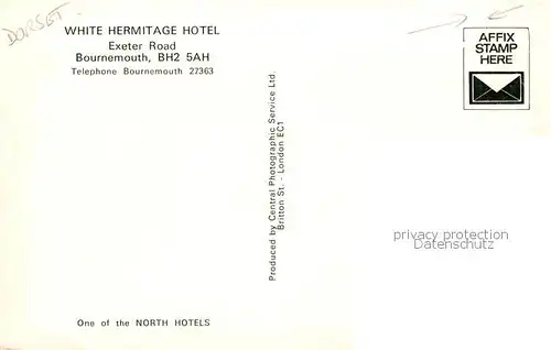 AK / Ansichtskarte 73795498 Bournemouth_UK White Hermitage Hotel Bournemouth UK