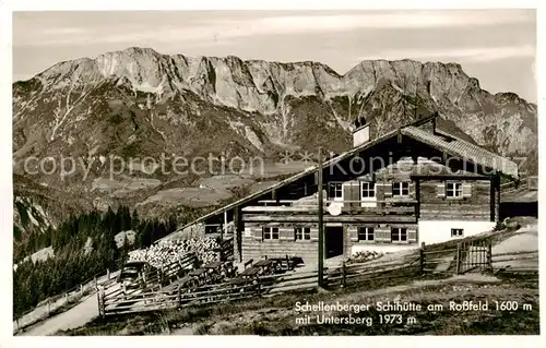 AK / Ansichtskarte  Berchtesgaden Schellenberger Schihuette am Rossfeld mit Untersberg Berchtesgaden